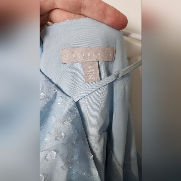 Chelsea 28 Women's Ruffle Neck Midi Dress in Blue Falls Size M - Picture 10 of 15